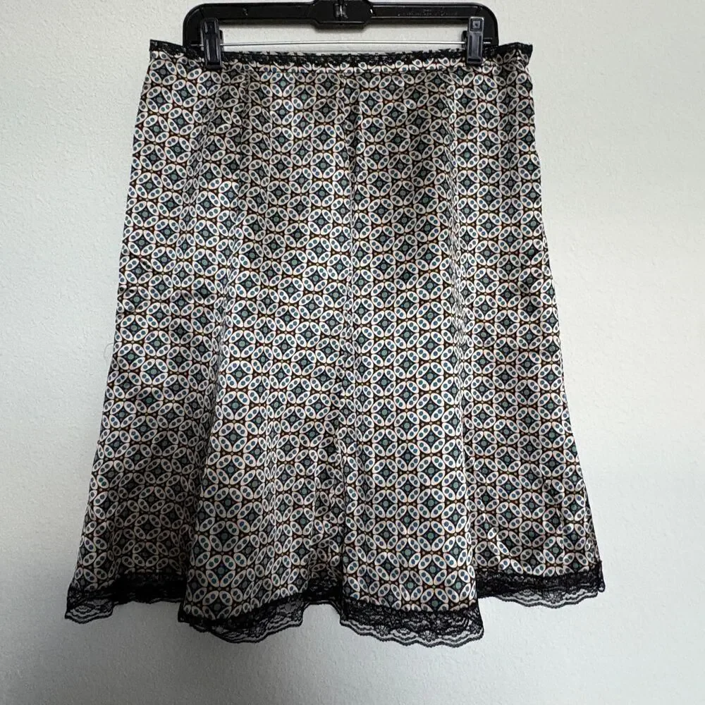 The Limited 100% Silk Lace Trim Skirt Size 12 Dark Academia Y2K Boho Vixen